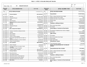 TABLO 1.1 BÜTÇE UYGULAMA SONUÇLARI TABLOSU 687.933