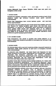Antalya Milletvekili Sayın Osman ÖZCAN`ın 7/6791 esas