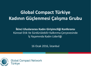 Global Compact Türkiye 2014 Faaliyet Planı ve Bütçesi