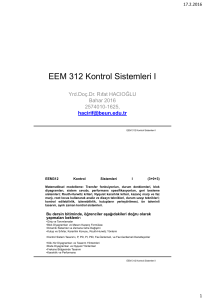 EEM 452 Sayısal Kontrol Sistemleri