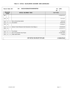 Bütçe Gelirlerinin Ekonomik Sınıflandırılması