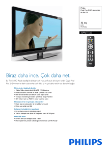 32PFL7772D/12 Philips Pixel Plus 2 HD teknolojisi ile Flat TV