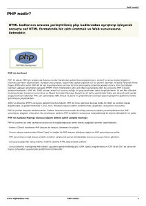 Php Dersleri : PHP nedir?