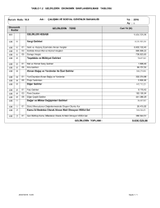 1.2 Gelirlerin Ekonomik Sınıflandırılması Tablosu