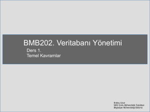 BMB202. Veritabanı Yönetimi