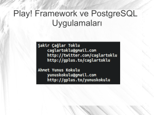 Play! Framework ve PostgreSQL Uygulamaları