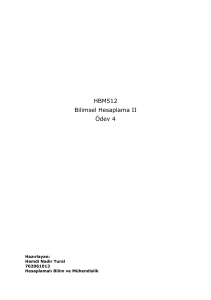 HBM512 Bilimsel Hesaplama II Ödev 4