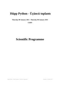 Hüpp Python - Üçüncü toplantı Scientific Programme