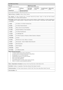 Veritabanı Yönetim Sistemleri Bölüm/Program/ABD Bilişim