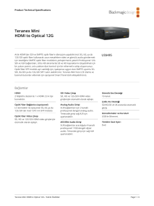 Blackmagic Design: Teranex Mini Teknik Özellikler