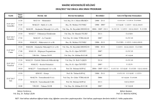 makine mühendisliği bölümü 2016/2017 yaz okulu ara sınav programı