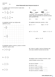 6.Sınıf Matematik Dersi Kazanım Soruları-3