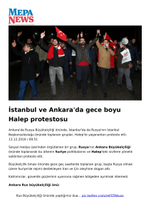 İstanbul ve Ankara`da gece boyu Halep protestosu