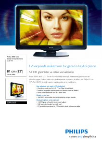 32PFL3605/12 Philips Dijital Kristal Netlik ile LCD TV