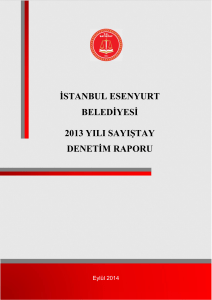 istanbul esenyurt belediyesi 2013 yılı sayıştay denetim raporu
