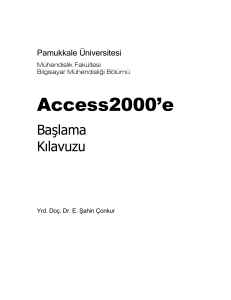 Access2000`e - Prof. Dr. E. Şahin Çonkur