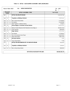 Bütçe Gelirlerinin Ekonomik Sınıflandırılması