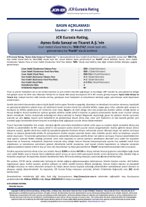 press release - JCR Eurasia Rating