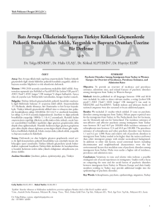 1126_Batı Avrupa.indd - Turkish Journal of Psychiatry