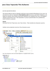 Java Temelleri : Java Class Yapısında This Kullanımı