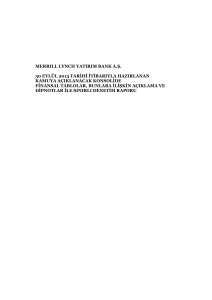 Merrill Lynch Yatırım Bank A.S. 30.09.2013 Konsolide