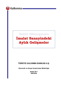 imalat sanayi - Türkiye Kalkınma Bankası