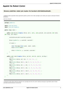 Java Applet Örnekleri : Applet ile Robot Çizimi