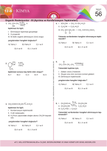 Organik Reaksiyonlar – III (Ayrılma ve Kondenzasyon Tepkimeleri)