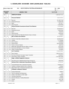 1.4 giderlerin ekonomik sınıflandırılması tablosu