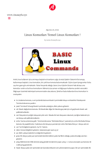 Linux Komutları Temel Linux Komutları !