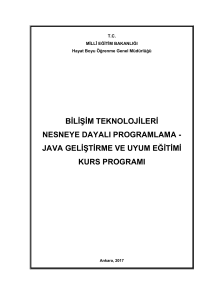 bilişim teknolojileri nesneye dayalı programlama