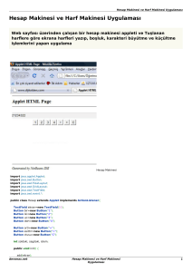 Java Applet Örnekleri : Hesap Makinesi ve Harf Makinesi Uygulaması