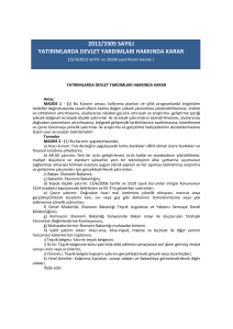 2012/3305 sayılı yatırımlarda devlet yardımları hakkında karar