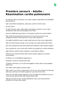 Premiers secours - Adulte : Réanimation cardio-pulmonaire