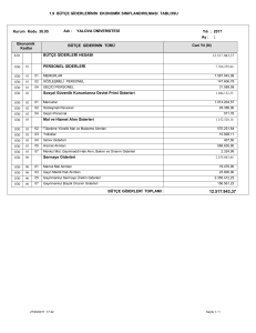 1.9 BÜTÇE GİDERLERİNİN EKONOMİK SINIFLANDIRILMASI