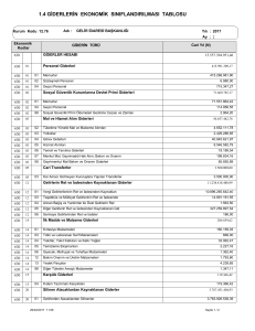 1.4 giderlerin ekonomik sınıflandırılması tablosu