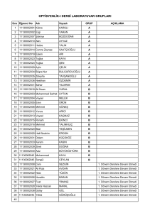 optisyenlik-ı dersi laboratuvar grupları