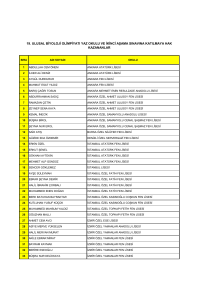 19. ulusal biyoloji olimpiyatı yaz okulu ve ikinci aşama