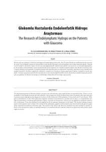 Glokomlu Hastalarda Endolenfatik Hidrops Araştırması