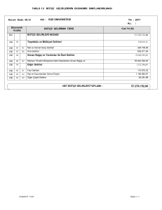 TABLO 1.5 BÜTÇE GELİRLERİNİN EKONOMİK