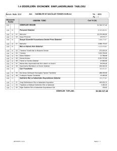 1.4 giderlerin ekonomik sınıflandırılması tablosu