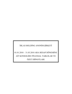 ihlas holding anonim şirketi 01.01.2010 – 31.03.2010 ara hesap
