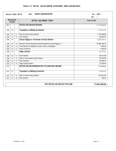 Bütçe Gelirlerinin Ekonomik Sınıflandırılması