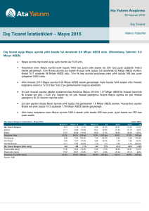 Dış Ticaret İstatistikleri – Mayıs 2015