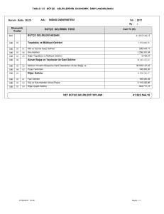 TABLO 1.5 BÜTÇE GELİRLERİNİN EKONOMİK