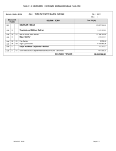 TABLO 1.2 GELİRLERİN EKONOMİK SINIFLANDIRILMASI