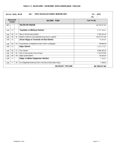 TABLO 1.2 GELİRLERİN EKONOMİK SINIFLANDIRILMASI