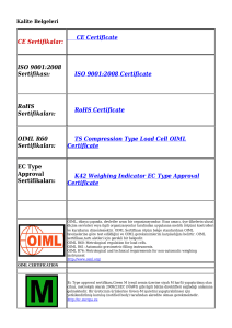 ISO 9001:2008 Certificate RoHS Sertifikaları: RoHS Certificate