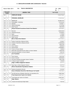 1.4 GİDERLERİN EKONOMİK SINIFLANDIRILMASI TABLOSU 630