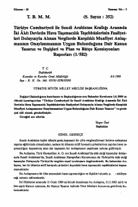 T. B. M. M. (S. Sayısı: 352) Türkiye Cumhuriyeti ile Suudi Arabistan